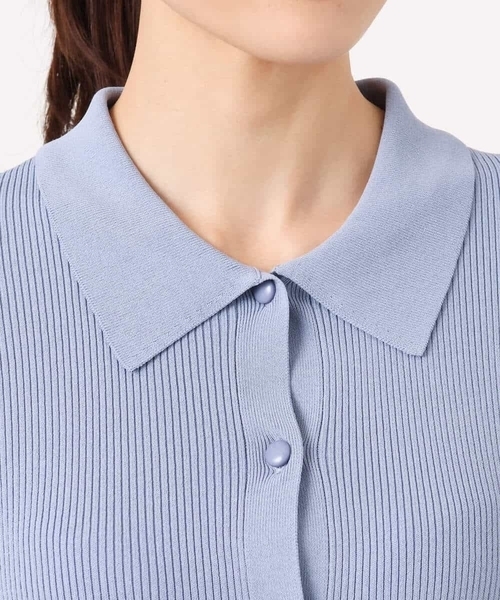 MK MICHEL KLEIN（エムケーミッシェルクラン）の「衿付きニットプルオーバー/洗える（ニット/セーター・レディース・ライトブルー/ネイビー/ベージュ・38）」の11枚目の写真