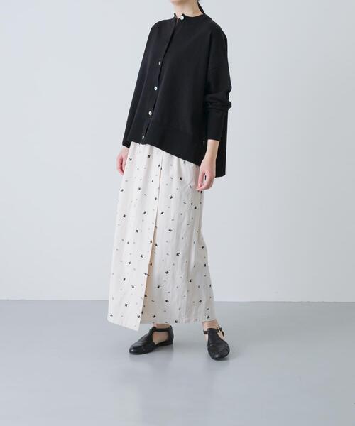 かぐれ（カグレ）の「ツバメ刺繍ラップスカート（スカート・レディース・ブラック/アイボリー・FREE）」の6枚目の写真