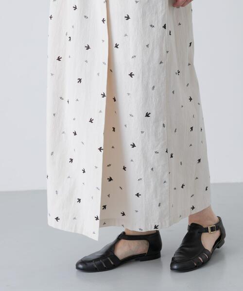 かぐれ（カグレ）の「ツバメ刺繍ラップスカート（スカート・レディース・ブラック/アイボリー・FREE）」の12枚目の写真