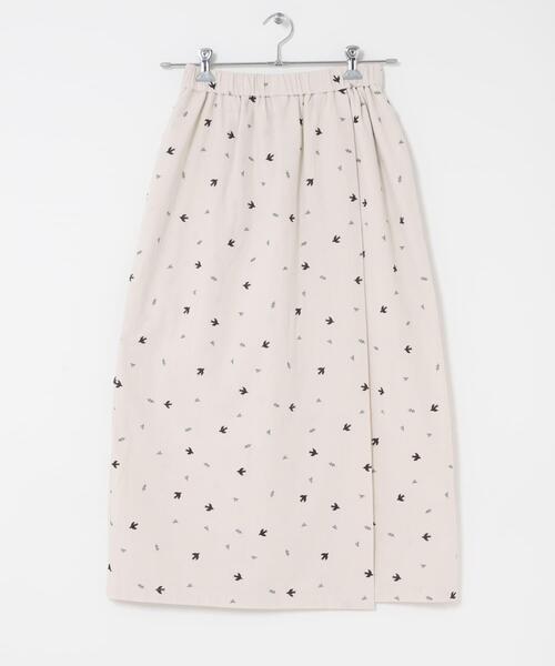 かぐれ（カグレ）の「ツバメ刺繍ラップスカート（スカート・レディース・ブラック/アイボリー・FREE）」の13枚目の写真