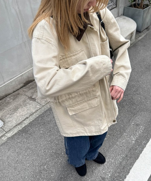 CANAL JEAN（キャナルジーン）の「El mar　襟配色カバーオール（カバーオール・レディース・ベージュ・ONE SIZE）」の4枚目の写真