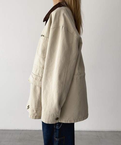 CANAL JEAN（キャナルジーン）の「El mar　襟配色カバーオール（カバーオール・レディース・ベージュ・ONE SIZE）」の7枚目の写真