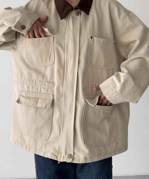 CANAL JEAN（キャナルジーン）の「El mar　襟配色カバーオール（カバーオール・レディース・ベージュ・ONE SIZE）」の10枚目の写真