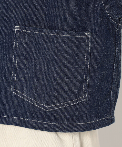DANTON（ダントン）の「Women's Denim Collarless Short Jacket（ノーカラージャケット・レディース・ダークインディゴブルー・38/34/36）」の11枚目の写真