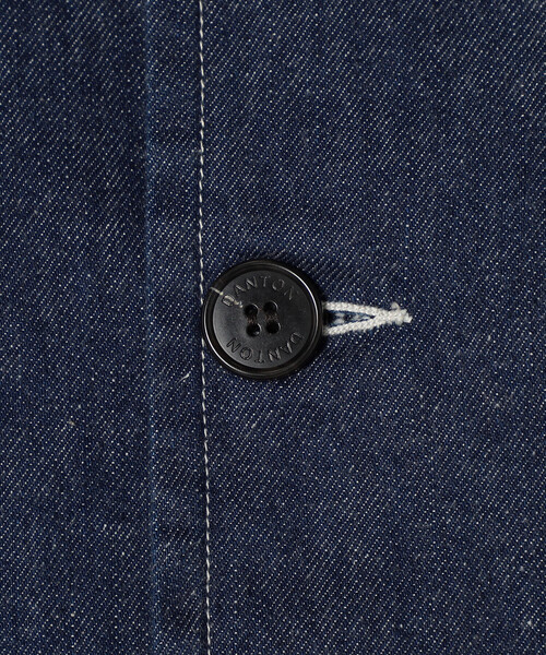 DANTON（ダントン）の「Women's Denim Collarless Short Jacket（ノーカラージャケット・レディース・ダークインディゴブルー・38/34/36）」の14枚目の写真