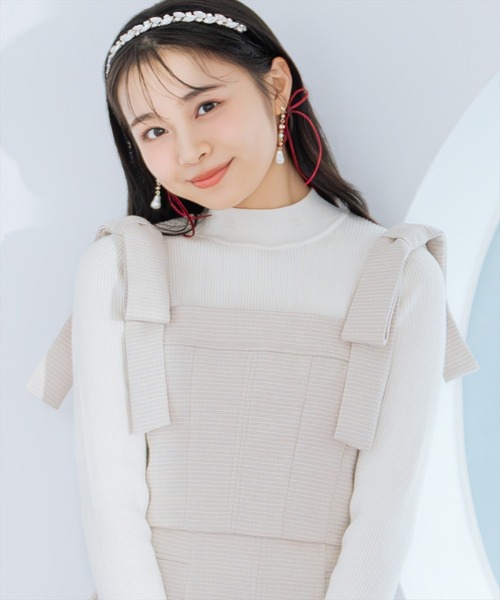 WILLSELECTION(ウィルセレクション)の「【セットアップ対応】リボンショルダービスチェ(その他トップス・レディース・ブラック/ピンク/ブルー/オフホワイト・FREE)」の1枚目の写真