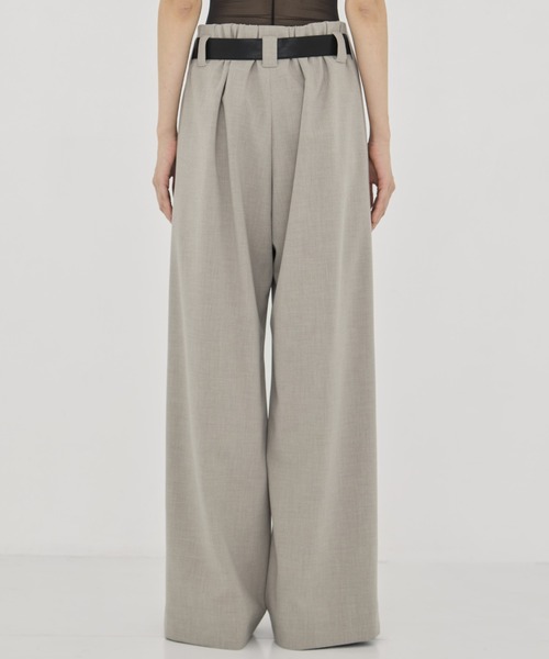 STUDIOUS(ステュディオス)の「【STUDIOUS/ステュディオス】Belted Stretch Trousers/ベルテッドストレッチトラウザー/スラックス/ワイドパンツ(スラックス・レディース・ブラック/ベージュ/ダークグレー・1/2)」の17枚目の写真