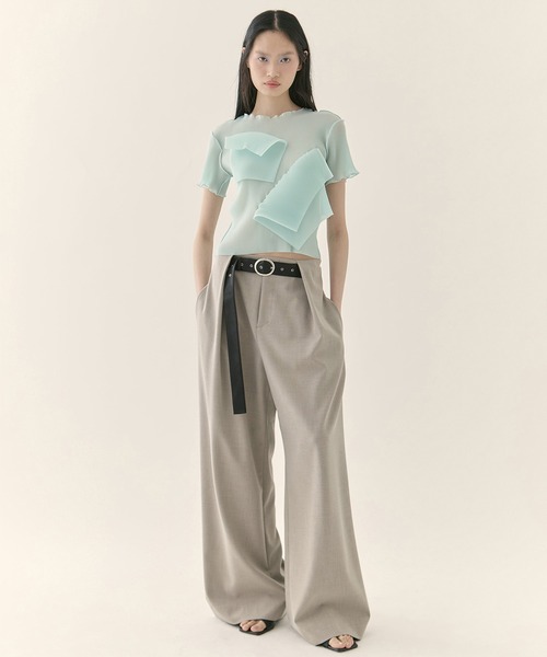 STUDIOUS(ステュディオス)の「【STUDIOUS/ステュディオス】Belted Stretch Trousers/ベルテッドストレッチトラウザー/スラックス/ワイドパンツ/ベルト取り外し可/ウォッシャブル/脚長/くびれ効果(スラックス・レディース・ブラック/ベージュ/ダークグレー・1/2)」の14枚目の写真