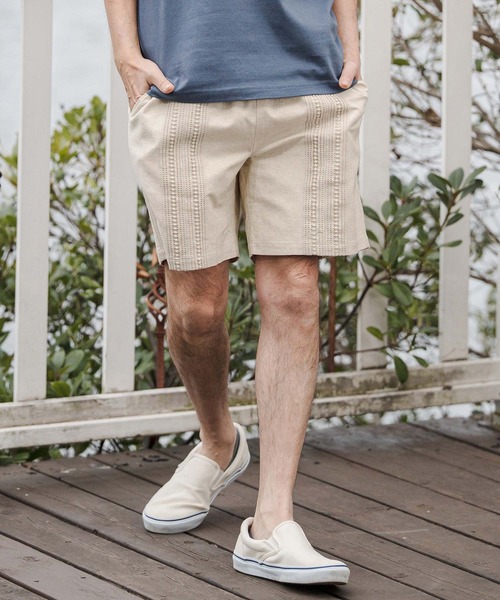 CAMBIO（カンビオ）の「mp14679-Cotton Linen Tape Switch Short Pants ショートパンツ(CAM26SS-014)（その他パンツ・メンズ・ブラック/ベージュ/グリーン・L/M/S）」の3枚目の写真