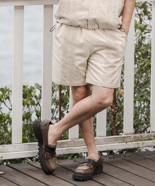 CAMBIO（カンビオ）の「mp14679-Cotton Linen Tape Switch Short Pants ショートパンツ(CAM26SS-014)（その他パンツ・メンズ・ブラック/ベージュ/グリーン・L/M/S）」の16枚目の写真