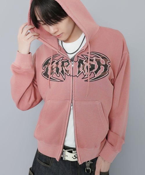 SPINNS（スピンズ）の「短丈ダブルジップパーカー/パッチワークカモフラロゴ/ショート丈（パーカー・メンズ・ブラック系その他/杢グレー/ピンク系その他・ONESIZE）」の16枚目の写真