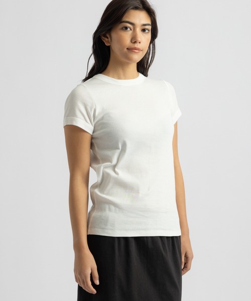 Saturdays NYC（サタデーズ ニューヨークシティ ）の「Naomi Ribbed Tee | WOMEN（Tシャツ/カットソー・レディース・ホワイト/ベージュ/グレー・S/M/L）」の6枚目の写真