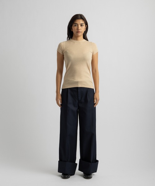 Saturdays NYC（サタデーズ ニューヨークシティ ）の「Naomi Ribbed Tee | WOMEN（Tシャツ/カットソー・レディース・ホワイト/ベージュ/グレー・S/M/L）」の16枚目の写真