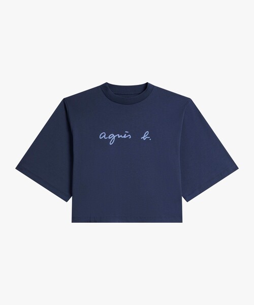 ロゴ コットン 5分袖 Tシャツ 
