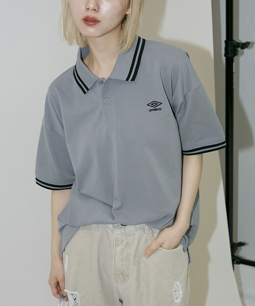 UMBRO × PUBLUX/アンブロ 別注 ワンポイント ロゴ 鹿子 ポロシャツ