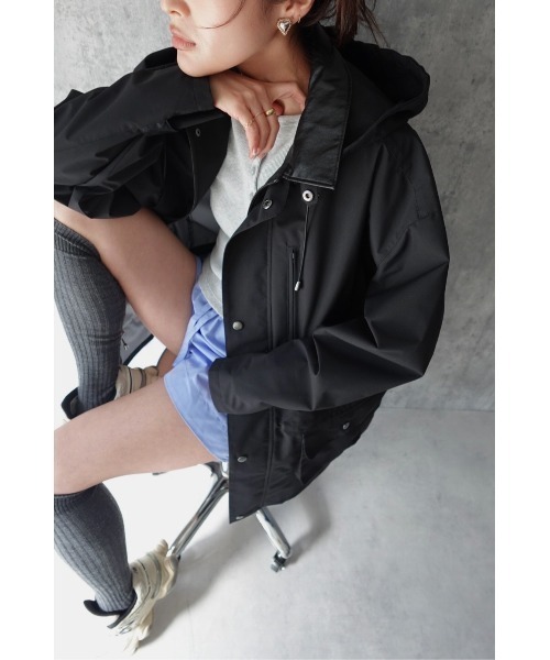 TRUNC（トランクエイティーエイト）の「Neo-Utility Tech Overcoat / ネオユーティリティテックオーバーコート（その他アウター・レディース・ブラック/ベージュ・FREE）」の4枚目の写真