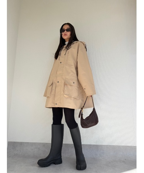 TRUNC（トランクエイティーエイト）の「Neo-Utility Tech Overcoat / ネオユーティリティテックオーバーコート（その他アウター・レディース・ブラック/ベージュ・FREE）」の7枚目の写真