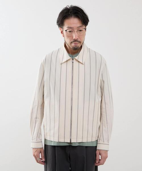 MEN'S MELROSE(メンズメルローズ)の「クラブストライプハリントンジャケット(ブルゾン・メンズ・アイボリー/ネイビー・4/3)」の3枚目の写真