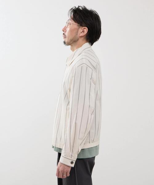 MEN'S MELROSE(メンズメルローズ)の「クラブストライプハリントンジャケット(ブルゾン・メンズ・アイボリー/ネイビー・4/3)」の4枚目の写真
