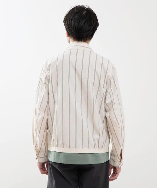 MEN'S MELROSE(メンズメルローズ)の「クラブストライプハリントンジャケット(ブルゾン・メンズ・アイボリー/ネイビー・4/3)」の5枚目の写真