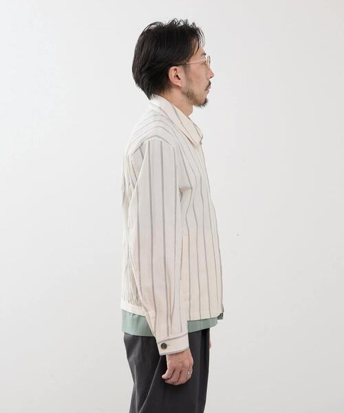 MEN'S MELROSE(メンズメルローズ)の「クラブストライプハリントンジャケット(ブルゾン・メンズ・アイボリー/ネイビー・4/3)」の6枚目の写真