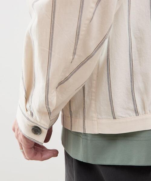 MEN'S MELROSE(メンズメルローズ)の「クラブストライプハリントンジャケット(ブルゾン・メンズ・アイボリー/ネイビー・4/3)」の10枚目の写真