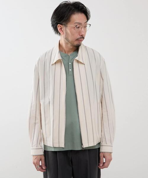 MEN'S MELROSE(メンズメルローズ)の「クラブストライプハリントンジャケット(ブルゾン・メンズ・アイボリー/ネイビー・4/3)」の13枚目の写真