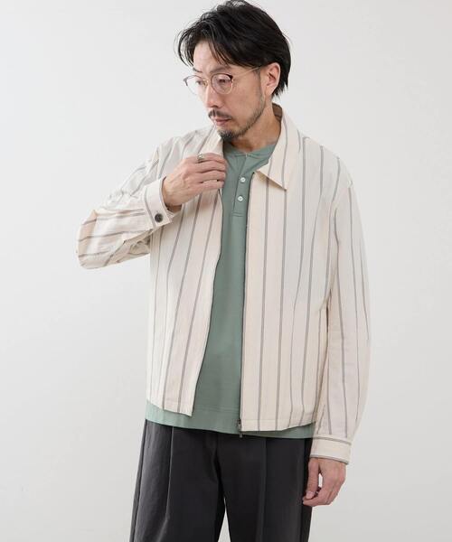 MEN'S MELROSE(メンズメルローズ)の「クラブストライプハリントンジャケット(ブルゾン・メンズ・アイボリー/ネイビー・4/3)」の14枚目の写真