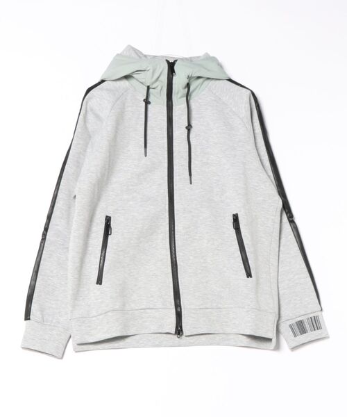 MMMM(エムエムエムエム)の「【SR】【it】【MMMM】ダンボールポンチ×PU ZIPパーカー(パーカー・メンズ・ブラック/グレー・LARGE/MEDIUM)」の2枚目の写真
