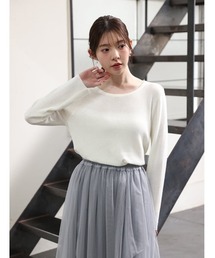 クルーネックシンプルニット