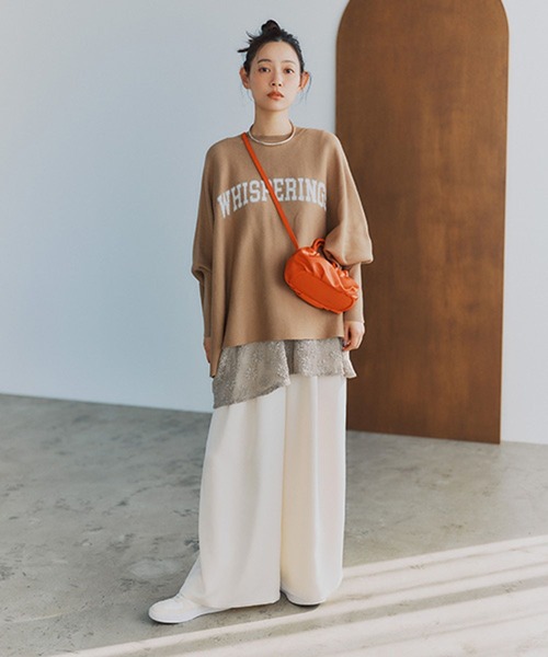 studio CLIP（スタディオクリップ）の「サテンイージーワイドパンツ（その他パンツ・レディース・アイボリー/ベージュ・FREE）」の3枚目の写真