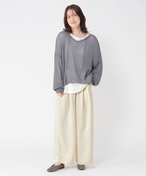 studio CLIP（スタディオクリップ）の「サテンイージーワイドパンツ（その他パンツ・レディース・アイボリー/ベージュ・FREE）」の7枚目の写真