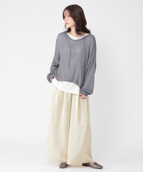 studio CLIP（スタディオクリップ）の「サテンイージーワイドパンツ（その他パンツ・レディース・アイボリー/ベージュ・FREE）」の8枚目の写真