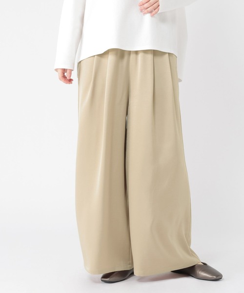 studio CLIP（スタディオクリップ）の「サテンイージーワイドパンツ（その他パンツ・レディース・アイボリー/ベージュ・FREE）」の9枚目の写真