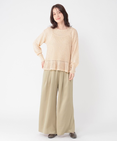 studio CLIP（スタディオクリップ）の「サテンイージーワイドパンツ（その他パンツ・レディース・アイボリー/ベージュ・FREE）」の11枚目の写真