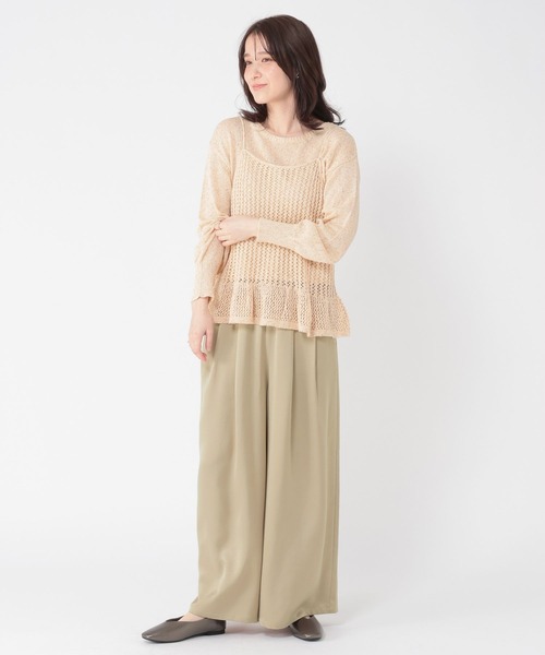 studio CLIP（スタディオクリップ）の「サテンイージーワイドパンツ（その他パンツ・レディース・アイボリー/ベージュ・FREE）」の12枚目の写真