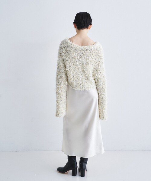 CODE A（コードエー）の「fancy yarn cardigan（カーディガン/ボレロ・レディース・ブラック系3/ライトグリーン系・00）」の9枚目の写真