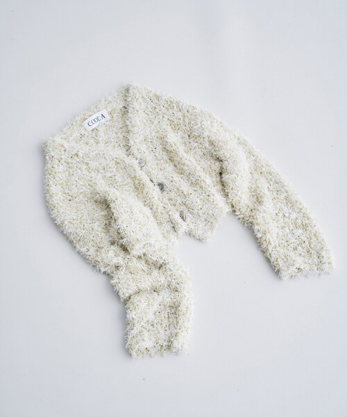 CODE A（コードエー）の「fancy yarn cardigan（カーディガン/ボレロ・レディース・ブラック系3/ライトグリーン系・00）」の11枚目の写真
