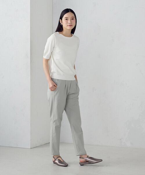 COMME CA ISM（コムサイズム）の「【ウォッシャブル・UVカット】ベーシック 2WAY5分袖ニット（ニット/セーター・レディース・ネイビー/ブルー/ブラック/アイボリー・MEDIUM/LARGE）」の12枚目の写真