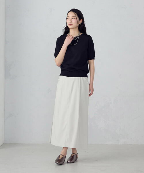 COMME CA ISM（コムサイズム）の「【ウォッシャブル・UVカット】ベーシック 2WAY5分袖ニット（ニット/セーター・レディース・ネイビー/ブルー/ブラック/アイボリー・MEDIUM/LARGE）」の18枚目の写真