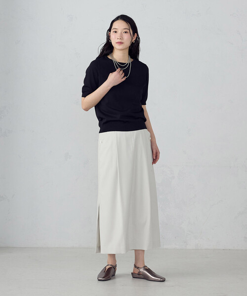 COMME CA ISM（コムサイズム）の「【ウォッシャブル・UVカット】ベーシック 2WAY5分袖ニット（ニット/セーター・レディース・ネイビー/ブルー/ブラック/アイボリー・MEDIUM/LARGE）」の19枚目の写真