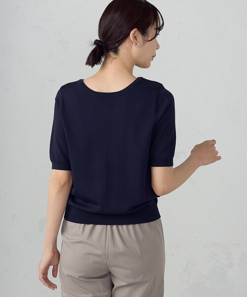 COMME CA ISM(コムサイズム)の「【ウォッシャブル・UVカット】ベーシック 2WAY5分袖ニット(ニット/セーター・レディース・ネイビー/ブルー/ブラック/アイボリー・MEDIUM/LARGE)」の22枚目の写真