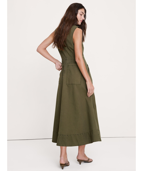 Banana Republic（バナナリパブリック）の「コットン キャンバス ユーティリティポケット マキシワンピース（ワンピース・レディース・ブラック/アイボリー/オリーブ・XS/M/S/L）」の7枚目の写真