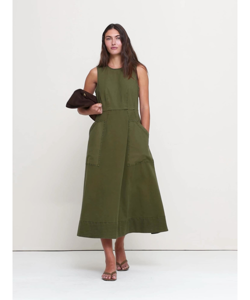 Banana Republic（バナナリパブリック）の「コットン キャンバス ユーティリティポケット マキシワンピース（ワンピース・レディース・ブラック/アイボリー/オリーブ・XS/M/S/L）」の11枚目の写真