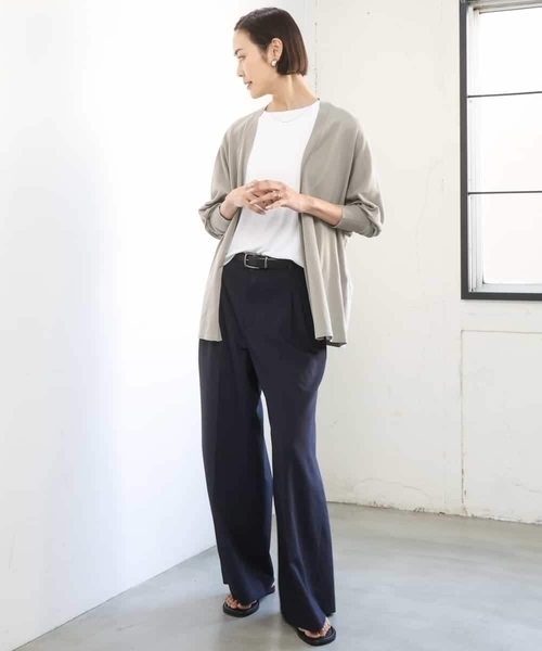 MICHEL KLEIN（ミッシェル・クラン）の「ドルマンスリーブ トッパーカーディガン（その他アウター・レディース・ベージュ/チャコールグレー/カーキ・38）」の11枚目の写真