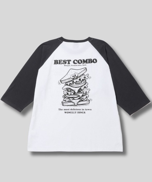NAVY(ネイビー)の「【NAVY/ ネイビー】発泡バックプリント ラグラン7分袖Tシャツ(Tシャツ/カットソー・メンズ・チャコール/ブラック系1/グリーン/ブラック系2・M/L/XL)」の15枚目の写真