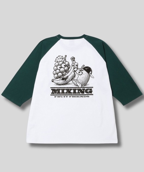 NAVY(ネイビー)の「【NAVY/ ネイビー】発泡バックプリント ラグラン7分袖Tシャツ(Tシャツ/カットソー・メンズ・チャコール/ブラック系1/グリーン/ブラック系2・M/L/XL)」の11枚目の写真