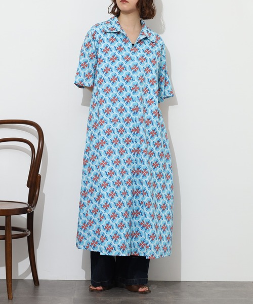 KILKI(キルキー)の「kilki スワロープリントワンピース 半端袖(ワンピース・レディース・ブルー系/グリーン系・ONESIZE)」の12枚目の写真