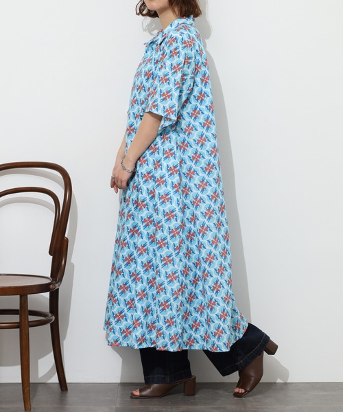 KILKI(キルキー)の「kilki スワロープリントワンピース 半端袖(ワンピース・レディース・ブルー系/グリーン系・ONESIZE)」の13枚目の写真