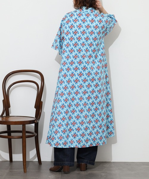 KILKI(キルキー)の「kilki スワロープリントワンピース 半端袖(ワンピース・レディース・ブルー系/グリーン系・ONESIZE)」の14枚目の写真